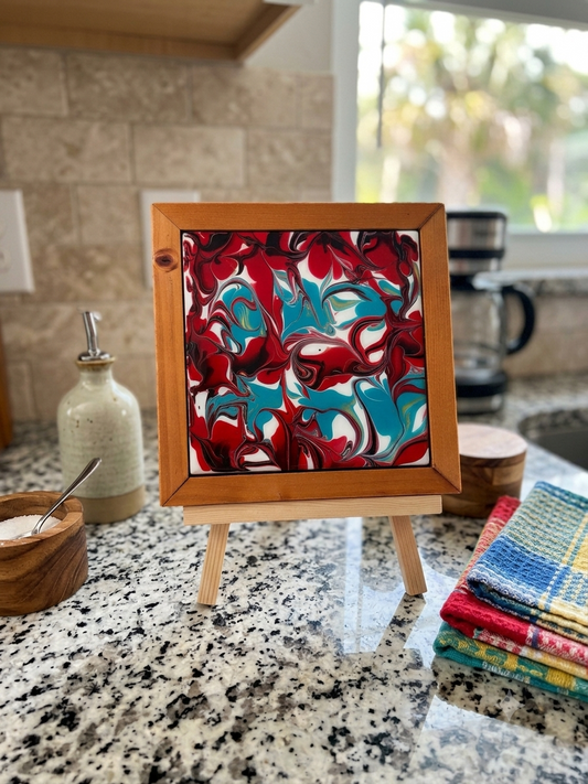 Ruby Harbor Wood-Framed Trivet