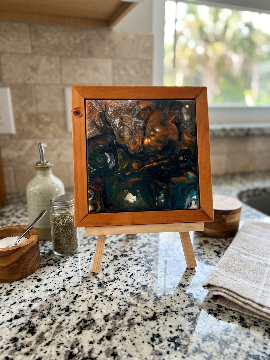 Copper Mine Wood-Framed Trivet