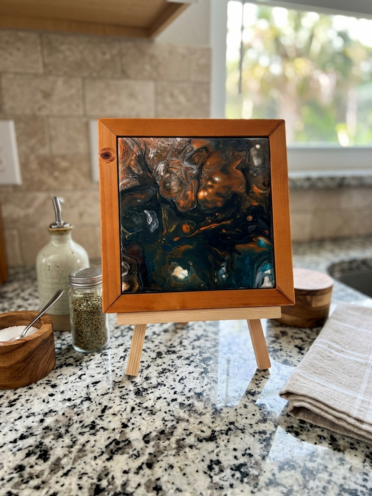 Copper Mine Wood-Framed Trivet